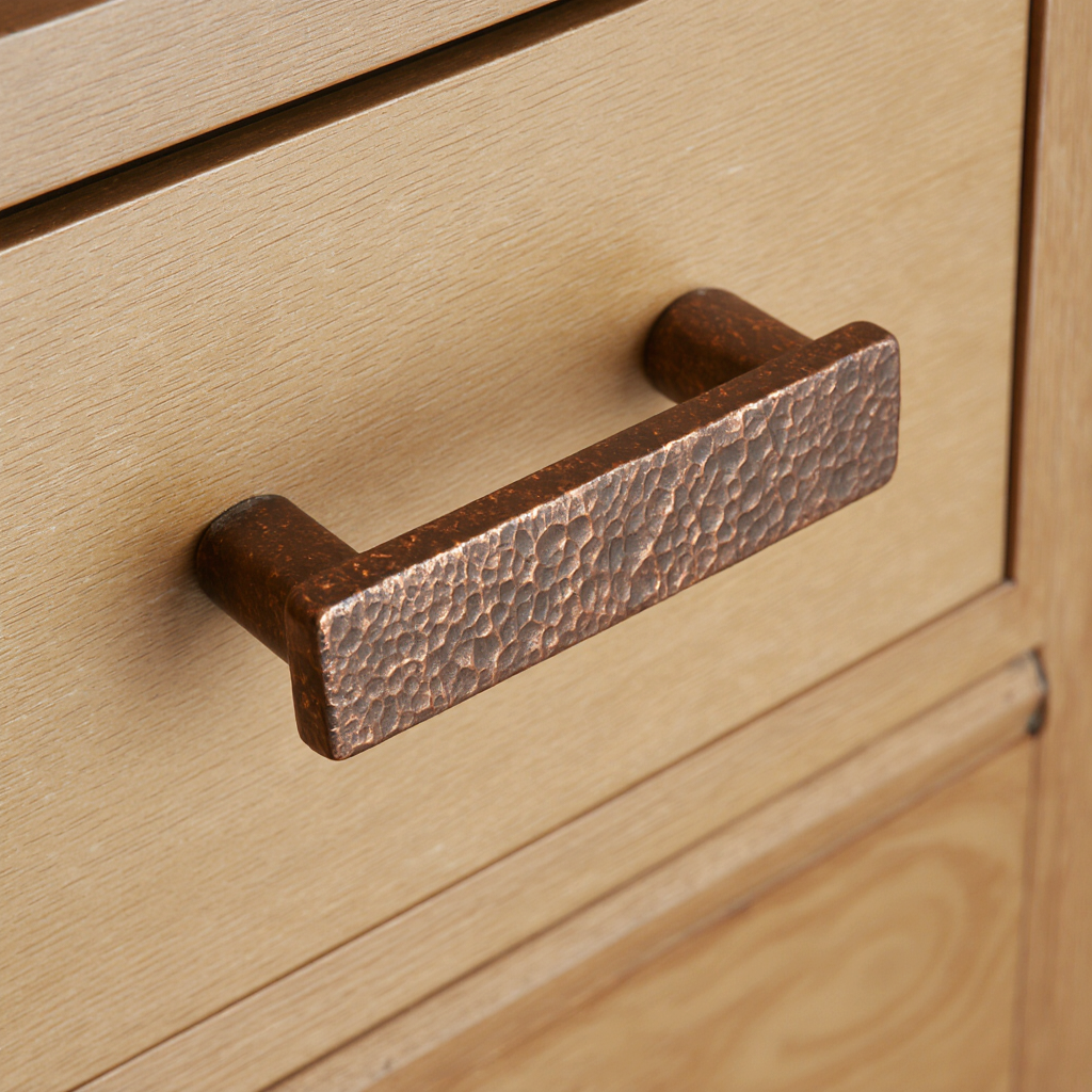 Hammered Copper Drawer Pull